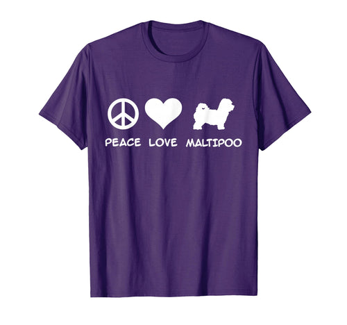 Peace Love Maltipoo T-Shirt - Novelty Apparel Men Women - T-Shirt, Sweatshirt, Hoodie