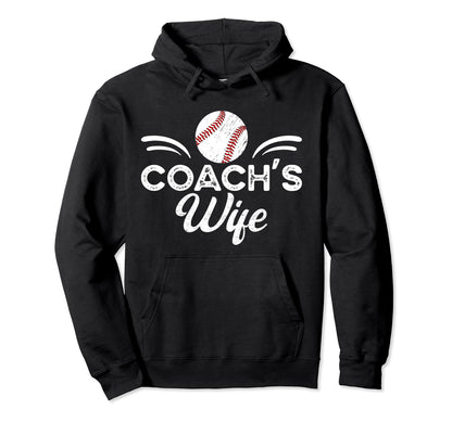 Baseball Coachs Wife Proud Wife Baseball Hoodie - Trendy Graphic Unisex - T-Shirt, Sweatshirt, Hoodie