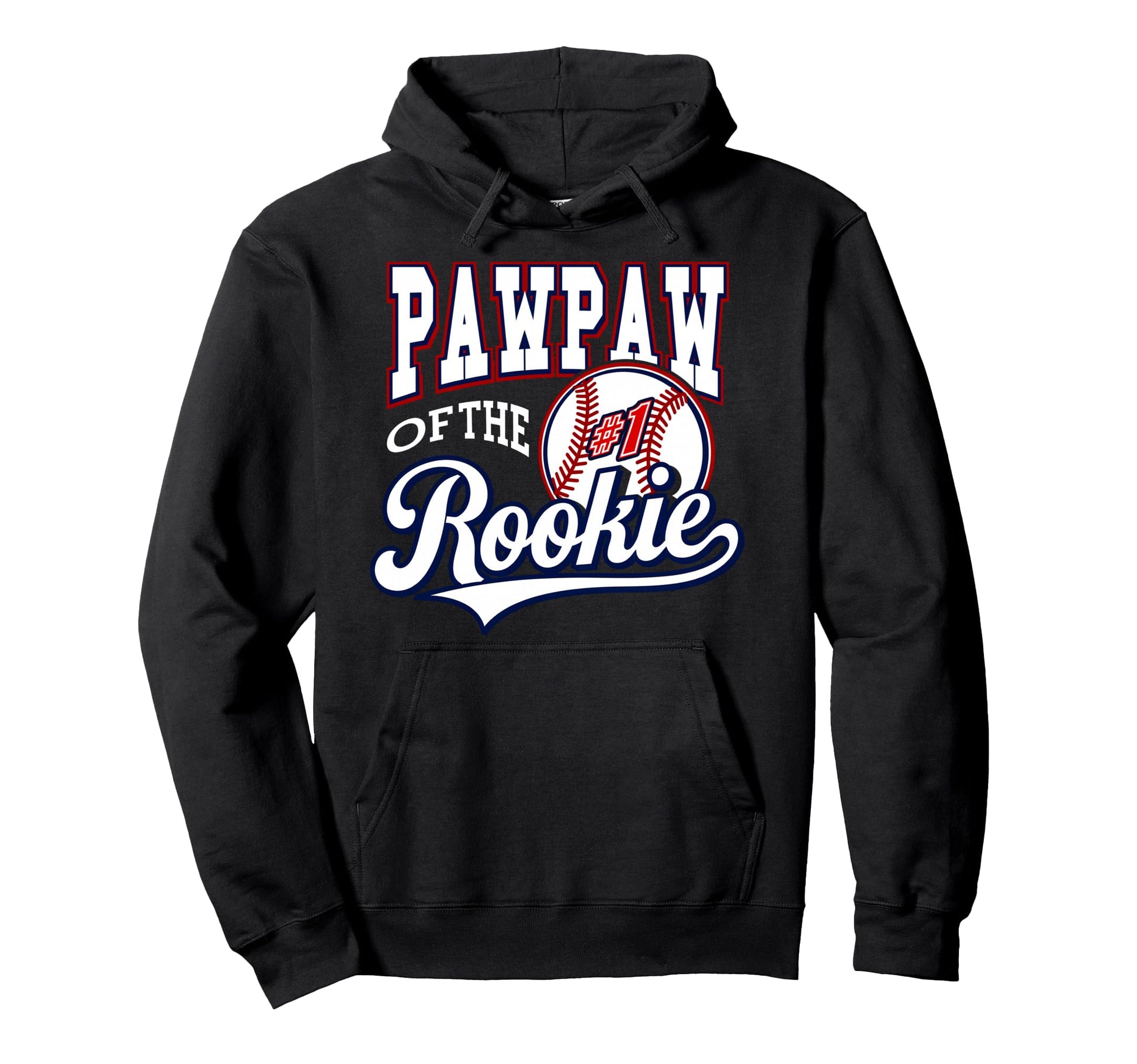 Grandpa Pawpaw Number 1 Rookie Baseball Hoodie - Minimalist Print Unisex - T-Shirt, Sweatshirt, Hoodie