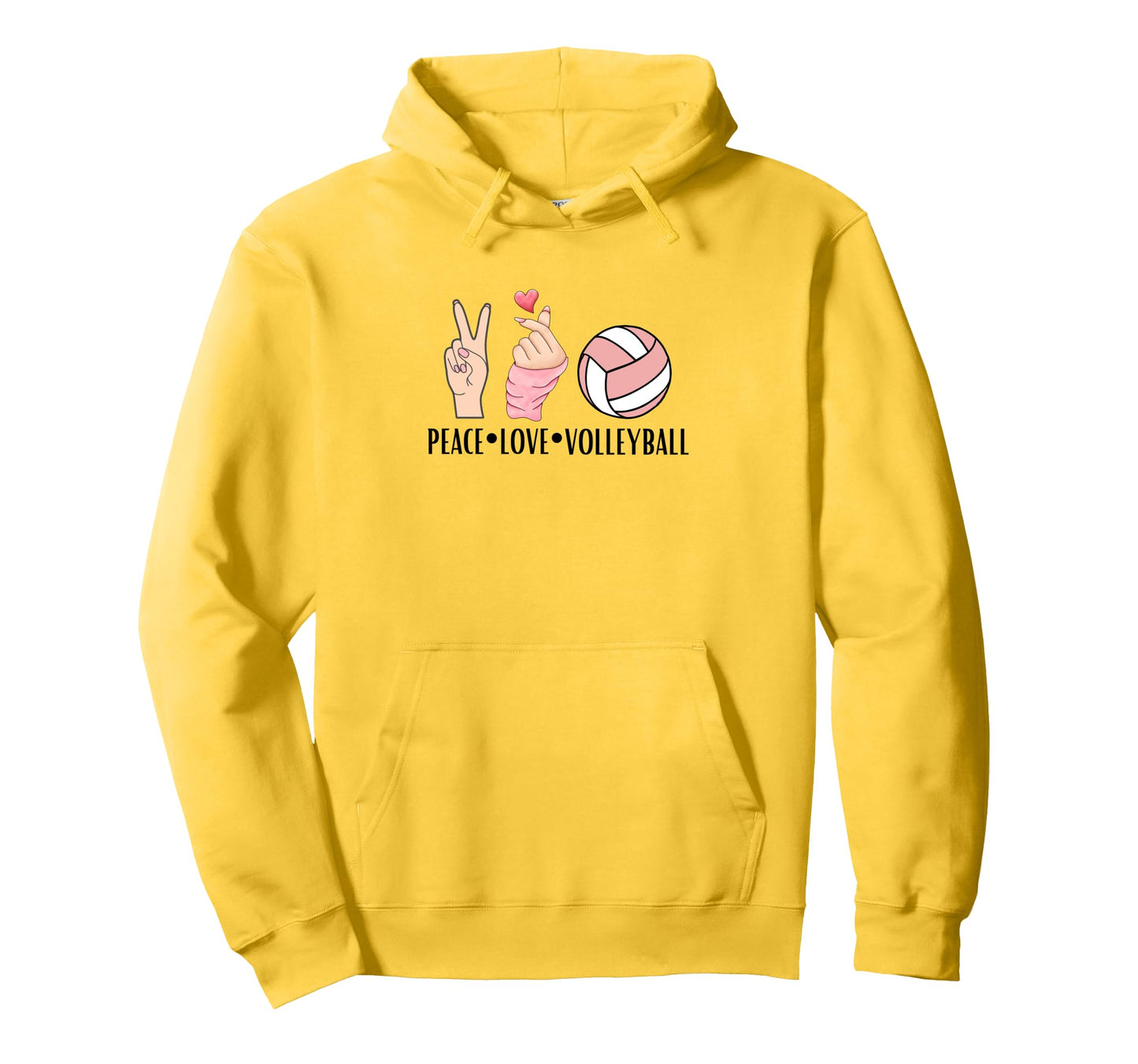 Peace Love Volleyball Hoodie - Unique Graphic for Adults - T-Shirt, Sweatshirt, Hoodie