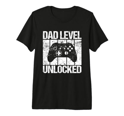 Dad Level Unlocked Gaming Controller T-Shirt - Graphic Print for Adults - T-Shirt, Sweatshirt, Hoodie