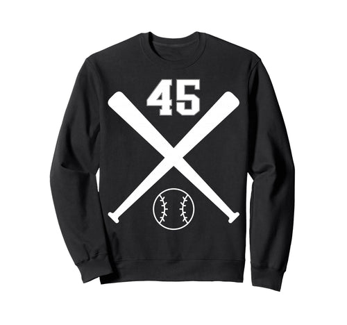 Baseball Softball Number 45 Sweatshirt - Graphic Print Men Women - T-Shirt, Sweatshirt, Hoodie