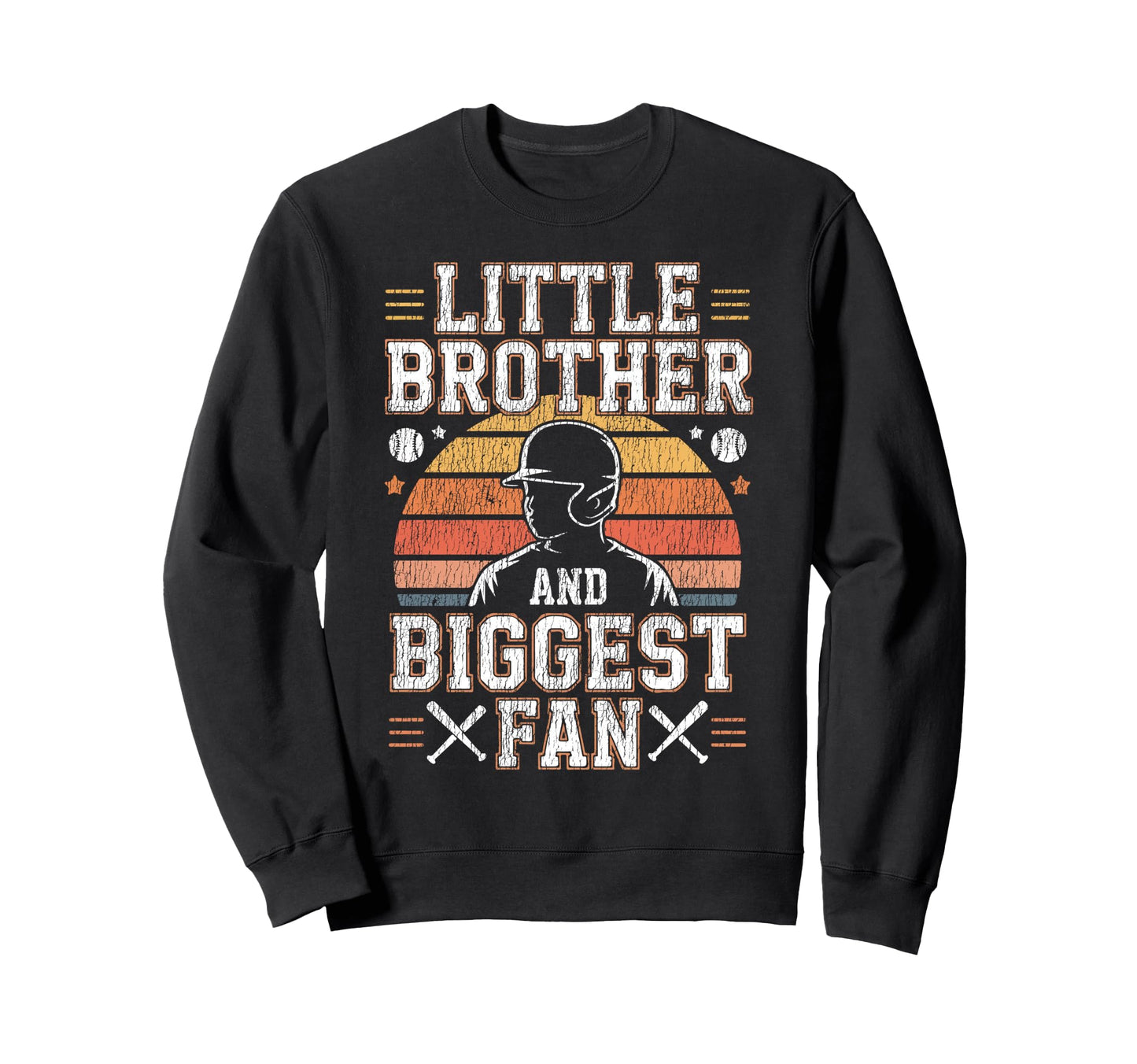 Baseball Fan Brother Little Sweatshirt - Custom Art Print for Adults - T-Shirt, Sweatshirt, Hoodie