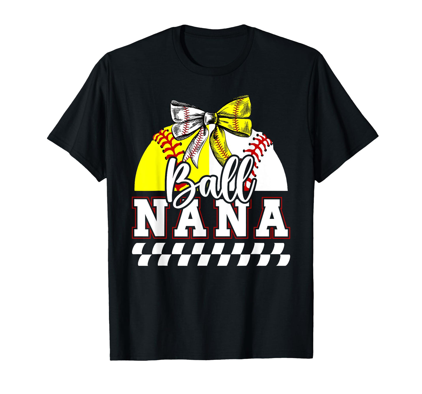 Ball Nana Grandma Coquette Baseball T-Shirt - Graphic Print for Adults - T-Shirt, Sweatshirt, Hoodie