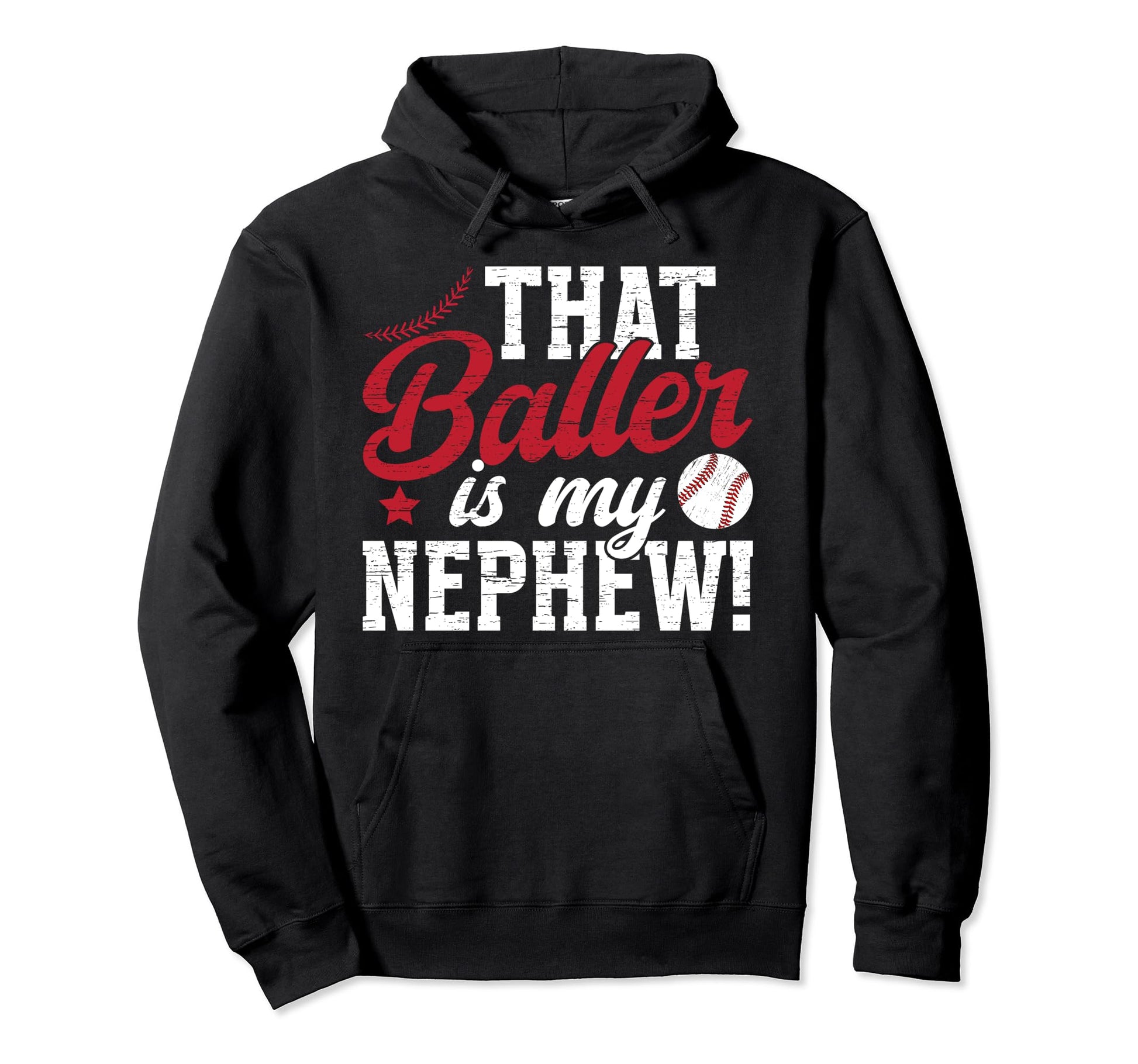 Baller Is My Nephew Baseball Aunt Hoodie - Aesthetic Graphic for Adults - T-Shirt, Sweatshirt, Hoodie
