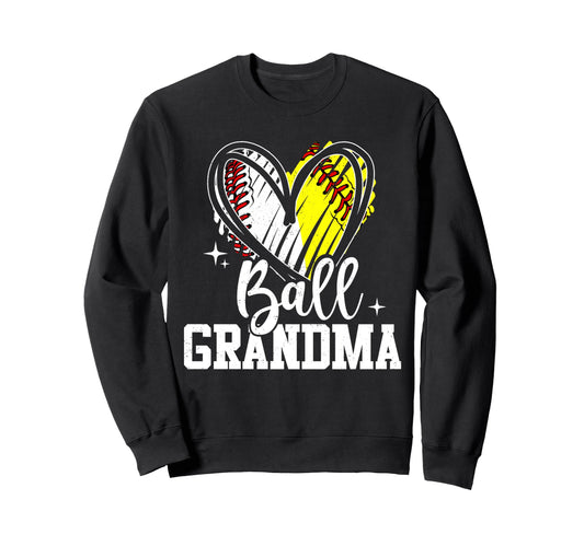Ball Grandma Softball Baseball Sweatshirt - Custom Art Print for Adults - T-Shirt, Sweatshirt, Hoodie