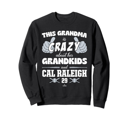 Grandma Crazy Cal Raleigh Seattle Sweatshirt - Graphic Print Men Women - T-Shirt, Sweatshirt, Hoodie