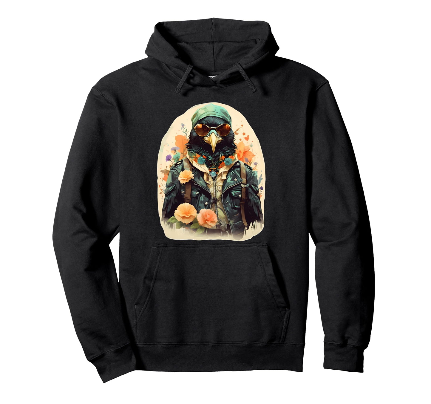 Bohemian Biker Blackbird Hoodie - Casual Everyday Wear Men Women - T-Shirt, Sweatshirt, Hoodie