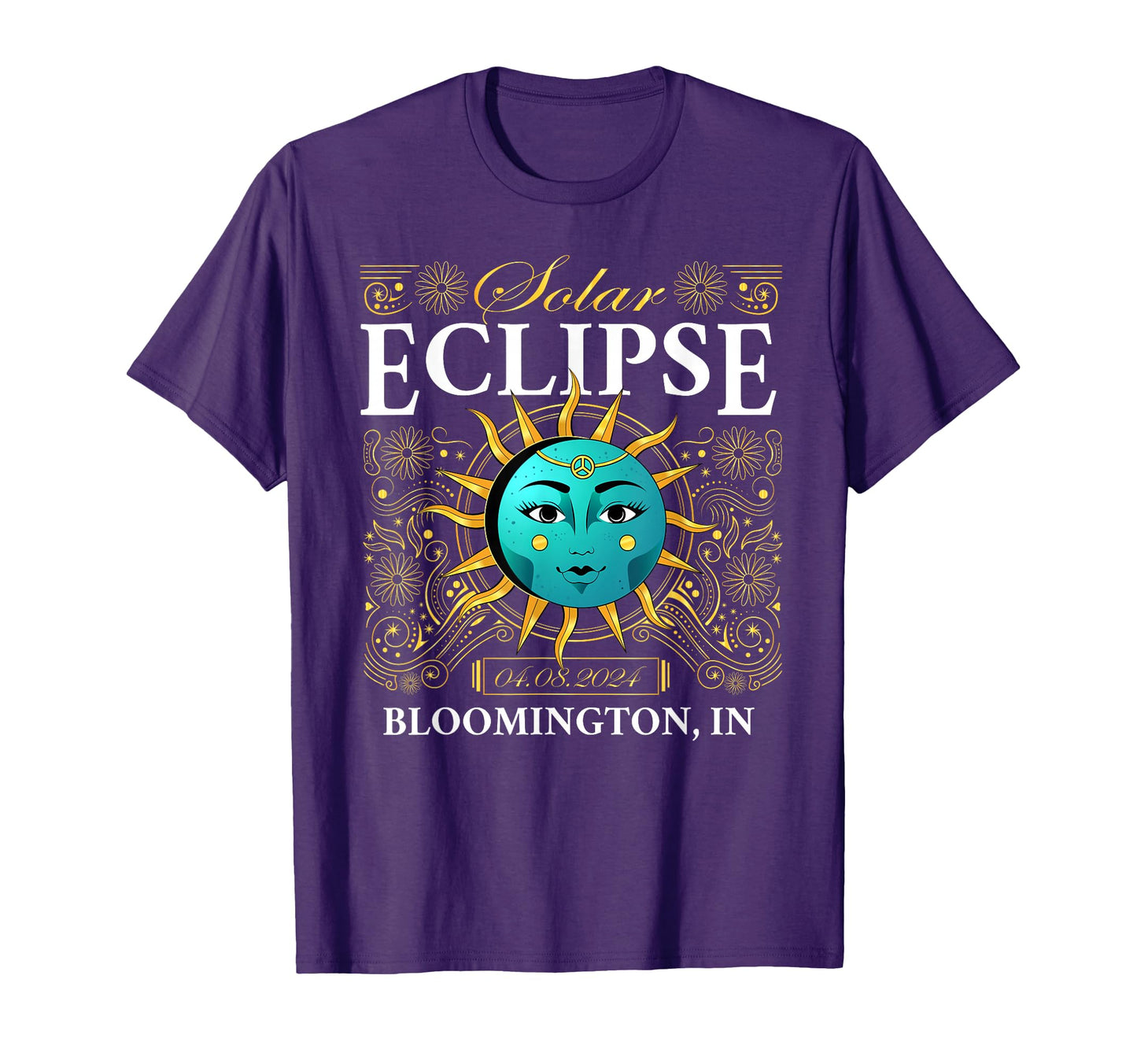 Total Solar Eclipse Bloomington 2024 T-Shirt - Custom Art Print Unisex - T-Shirt, Sweatshirt, Hoodie