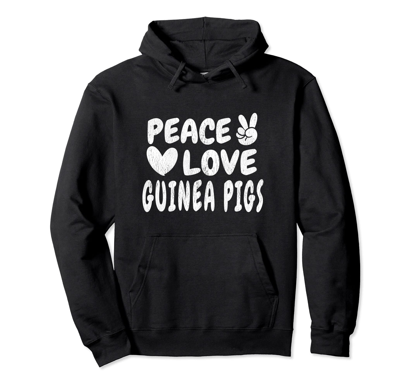 Peace Love Guinea Pigs Groovy 60S 70S Hippie Hoodie - Trendy Graphic Unisex - T-Shirt, Sweatshirt, Hoodie