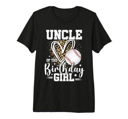 Uncle Birthday Baseball Uncle Leopard T-Shirt - Novelty Apparel for Adults - T-Shirt, Sweatshirt, Hoodie