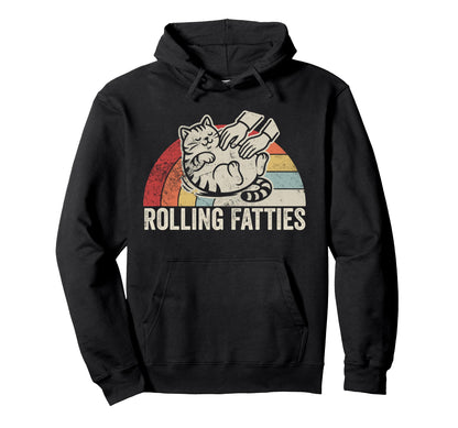 Rolling Fatties Cat Rainbow Hoodie - Minimalist Print Unisex - T-Shirt, Sweatshirt, Hoodie