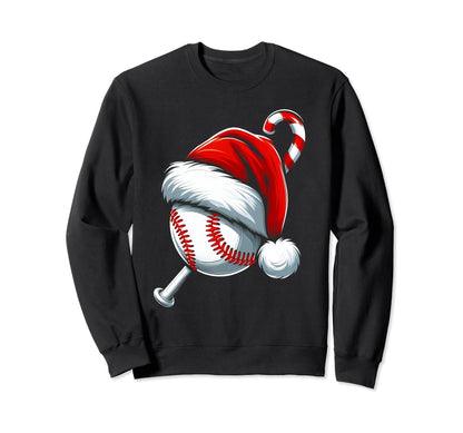 Santa Hat Baseball Matching Family Sweatshirt - Novelty Apparel Unisex - T-Shirt, Sweatshirt, Hoodie