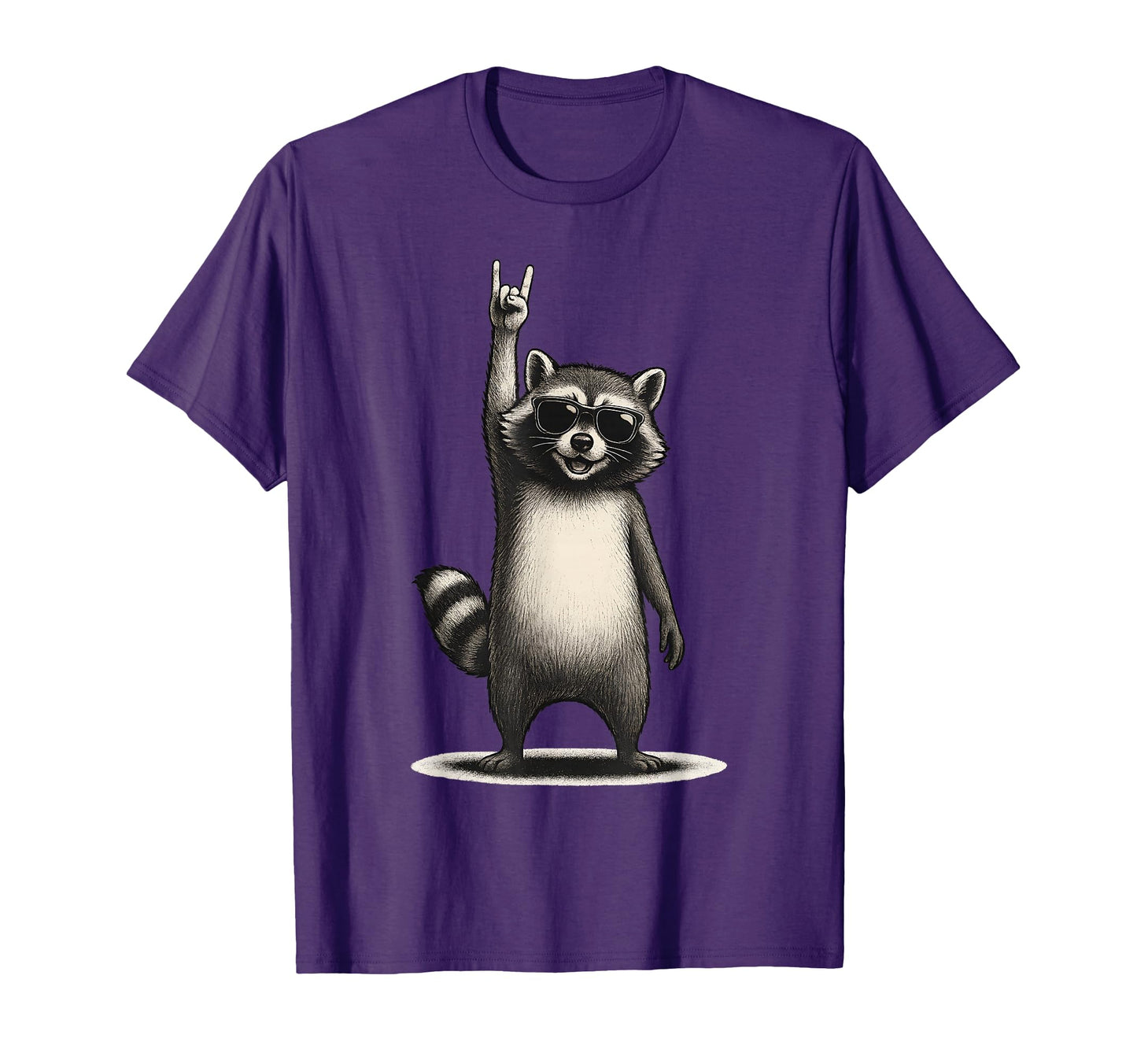 Raccoon Hand Rock Rocker Rock Music T-Shirt - Graphic Print Men Women - T-Shirt, Sweatshirt, Hoodie