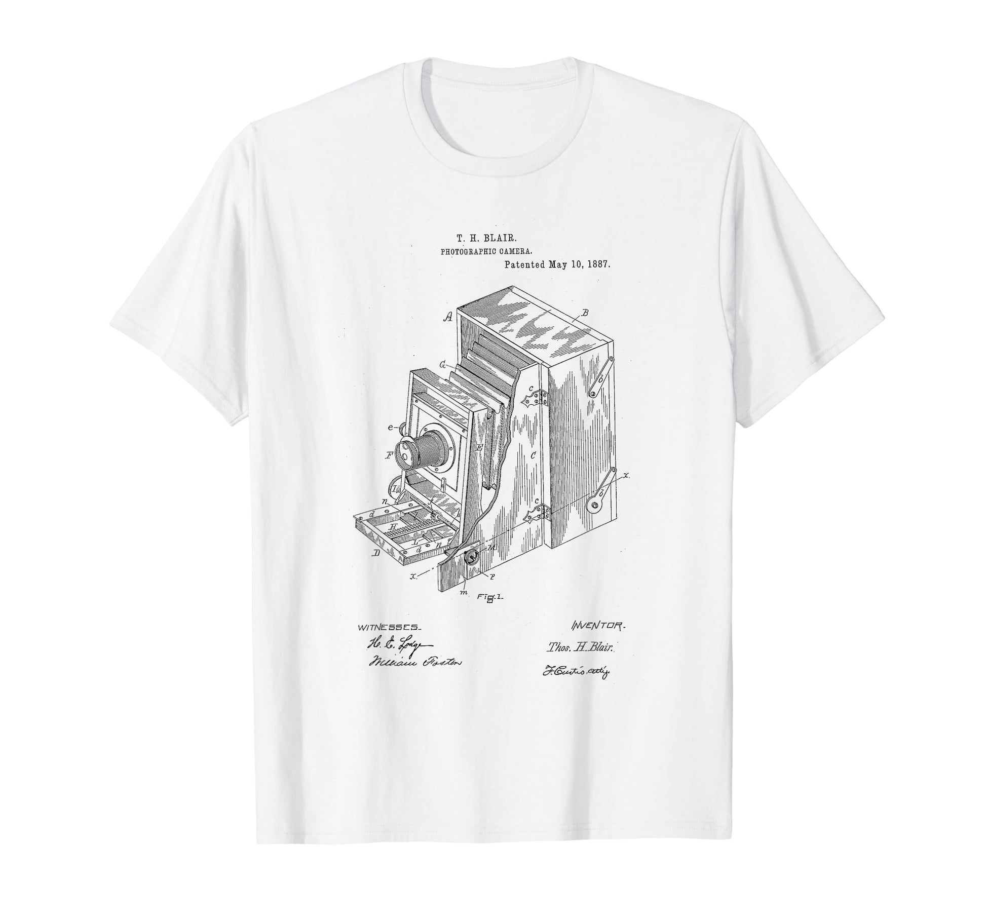 Photography Camera Patent Hand Drawing T-Shirt - Graphic Print Unisex - T-Shirt, Sweatshirt, Hoodie