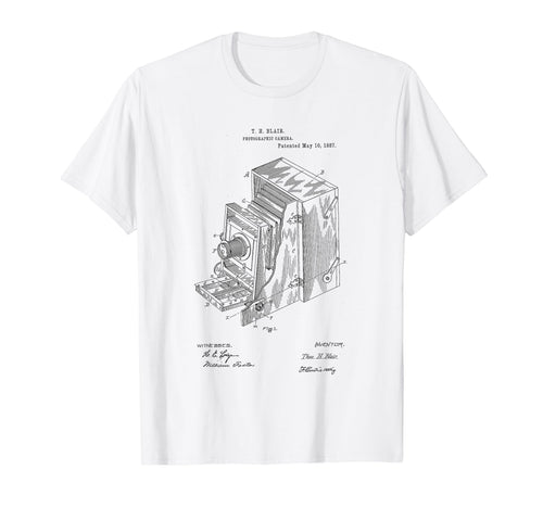 Photography Camera Patent Hand Drawing T-Shirt - Graphic Print Unisex - T-Shirt, Sweatshirt, Hoodie