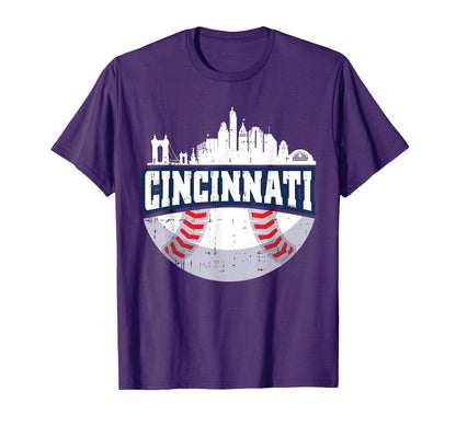 Cincinnati Baseball Skyline Ohio T-Shirt - Graphic Print for Adults - T-Shirt, Sweatshirt, Hoodie