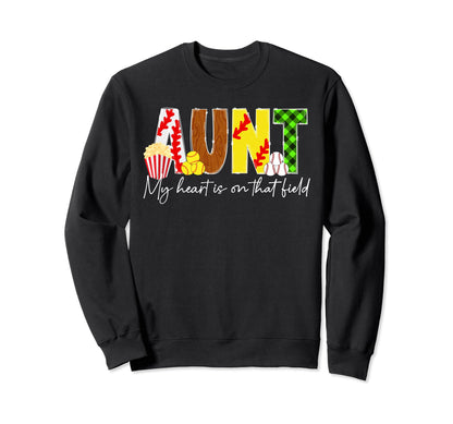 That Field Baseball Softball Aunt Sweatshirt - Minimalist Print Men Women - T-Shirt, Sweatshirt, Hoodie