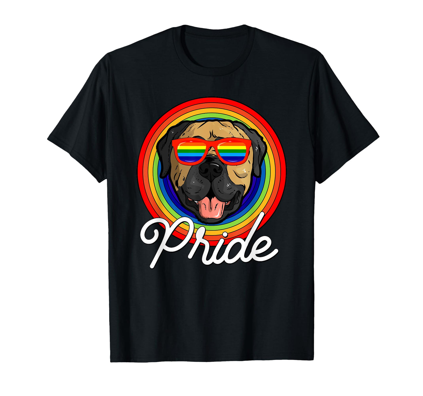 Mastiff Lgbt Pride Dog Rainbow T-Shirt - Fun Novelty Design Unisex - T-Shirt, Sweatshirt, Hoodie