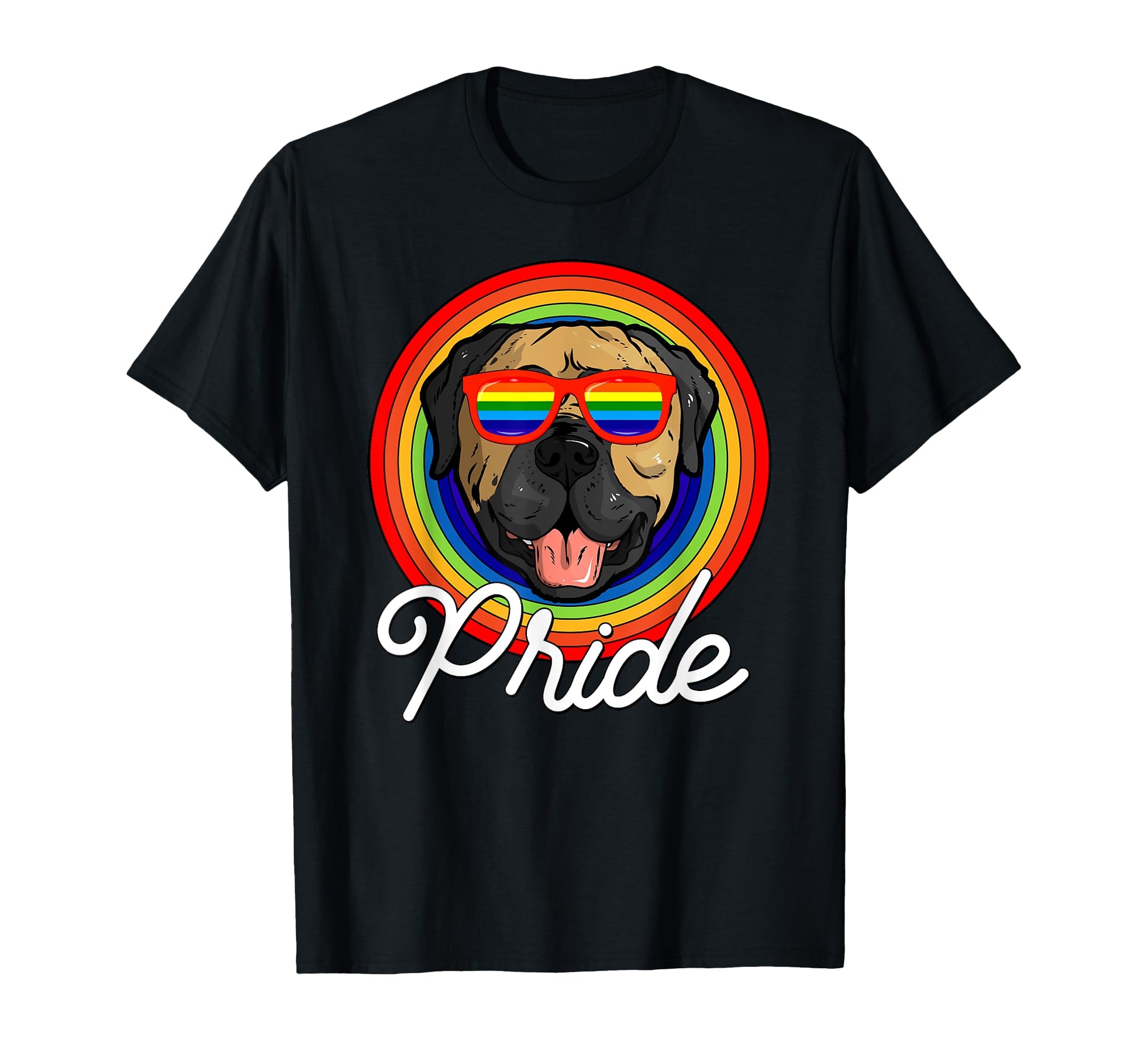 Mastiff Lgbt Pride Dog Rainbow T-Shirt - Fun Novelty Design Unisex - T-Shirt, Sweatshirt, Hoodie