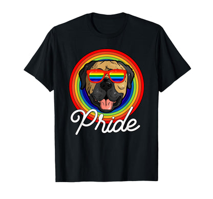 Mastiff Lgbt Pride Dog Rainbow T-Shirt - Fun Novelty Design Unisex - T-Shirt, Sweatshirt, Hoodie