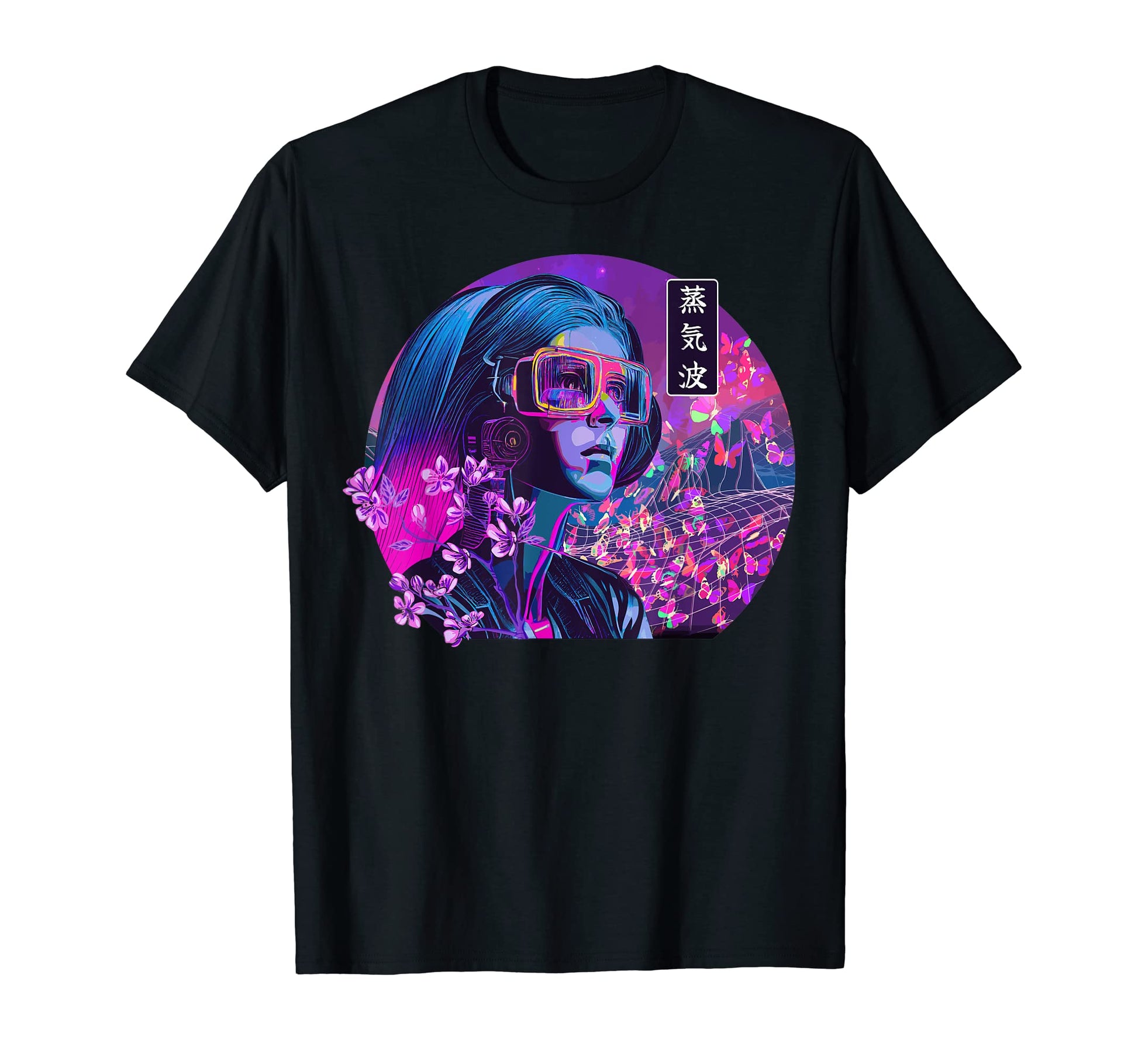 Vaporwave Cherry Blossom Japanese T-Shirt - Casual Everyday Wear Unisex - T-Shirt, Sweatshirt, Hoodie