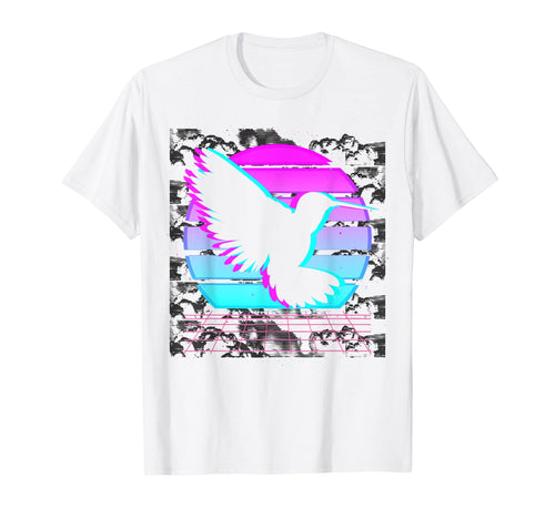 Animal Hummingbird 80S Art Synthwave Bird T-Shirt - Unique Graphic Unisex - T-Shirt, Sweatshirt, Hoodie