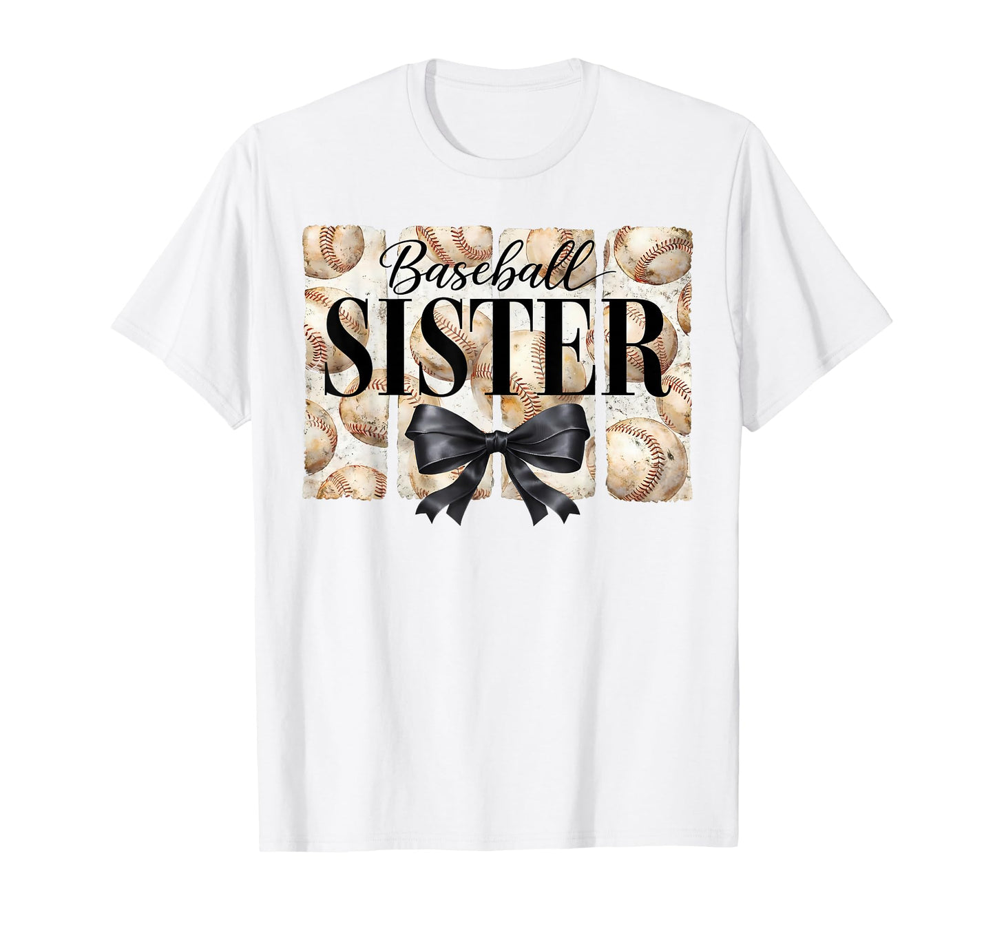 Baseball Sister Coquette Bow Game Day T-Shirt - Minimalist Print Unisex - T-Shirt, Sweatshirt, Hoodie