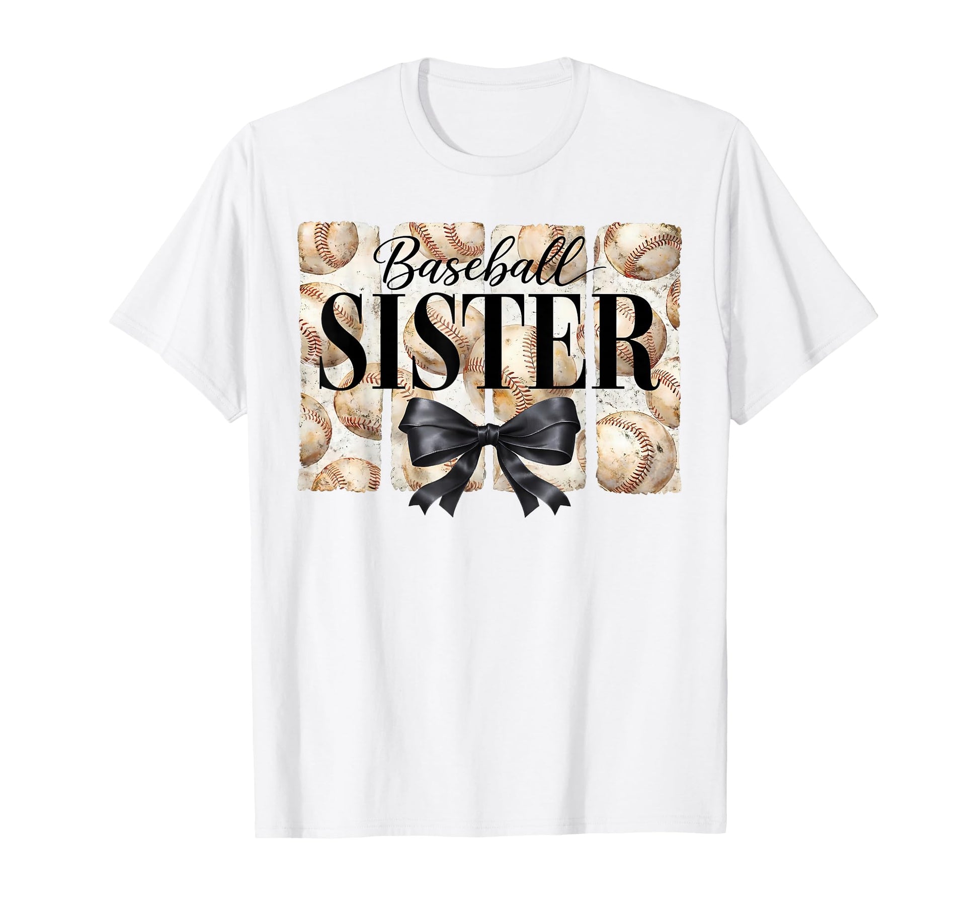 Baseball Sister Coquette Bow Game Day T-Shirt - Minimalist Print Unisex - T-Shirt, Sweatshirt, Hoodie