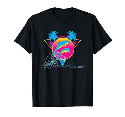 Vaporwave Dolphin Vaporwave Aesthetic T-Shirt - Trendy Graphic Unisex - T-Shirt, Sweatshirt, Hoodie