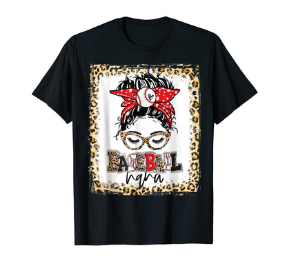 Bleached Baseball Nana Messy Bun Game T-Shirt - Custom Art Print Men Women - T-Shirt, Sweatshirt, Hoodie