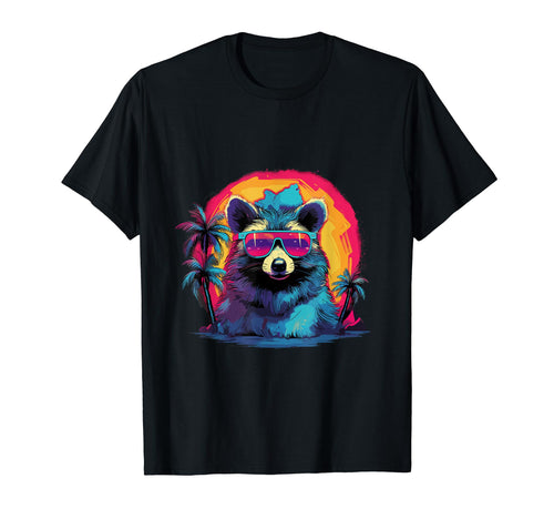 Funny Racoon Vaporwave Aesthetic T-Shirt - Novelty Apparel Men Women - T-Shirt, Sweatshirt, Hoodie