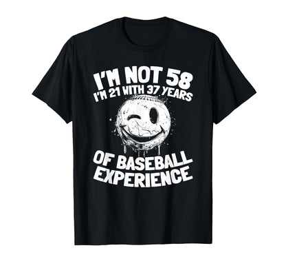 58 Years Old Baseballer Team Sport T-Shirt - Unique Graphic Men Women - T-Shirt, Sweatshirt, Hoodie