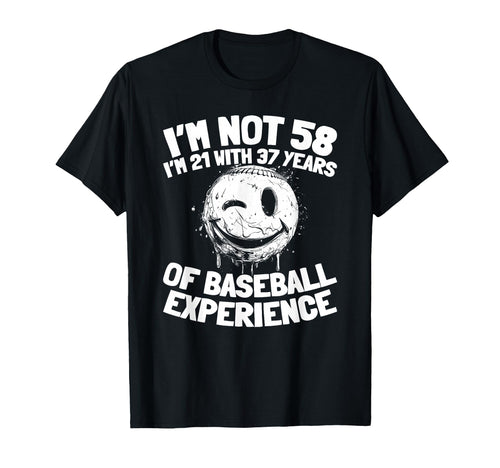 58 Years Old Baseballer Team Sport T-Shirt - Unique Graphic Men Women - T-Shirt, Sweatshirt, Hoodie