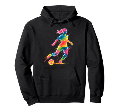 Colorful Funny Soccer Fan Dad Mom Game Day Hoodie - Graphic Print Unisex - T-Shirt, Sweatshirt, Hoodie