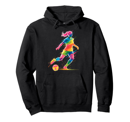 Colorful Funny Soccer Fan Dad Mom Game Day Hoodie - Graphic Print Unisex - T-Shirt, Sweatshirt, Hoodie