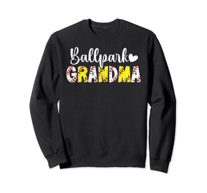 Ballpark Grandma Proud Baseball Sweatshirt - Custom Art Print for Adults - T-Shirt, Sweatshirt, Hoodie