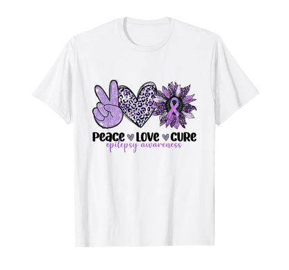 Leopard Sunflower Peace Love Cure T-Shirt - Graphic Print Men Women - T-Shirt, Sweatshirt, Hoodie