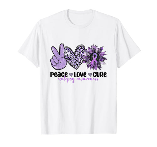 Leopard Sunflower Peace Love Cure T-Shirt - Graphic Print Men Women - T-Shirt, Sweatshirt, Hoodie