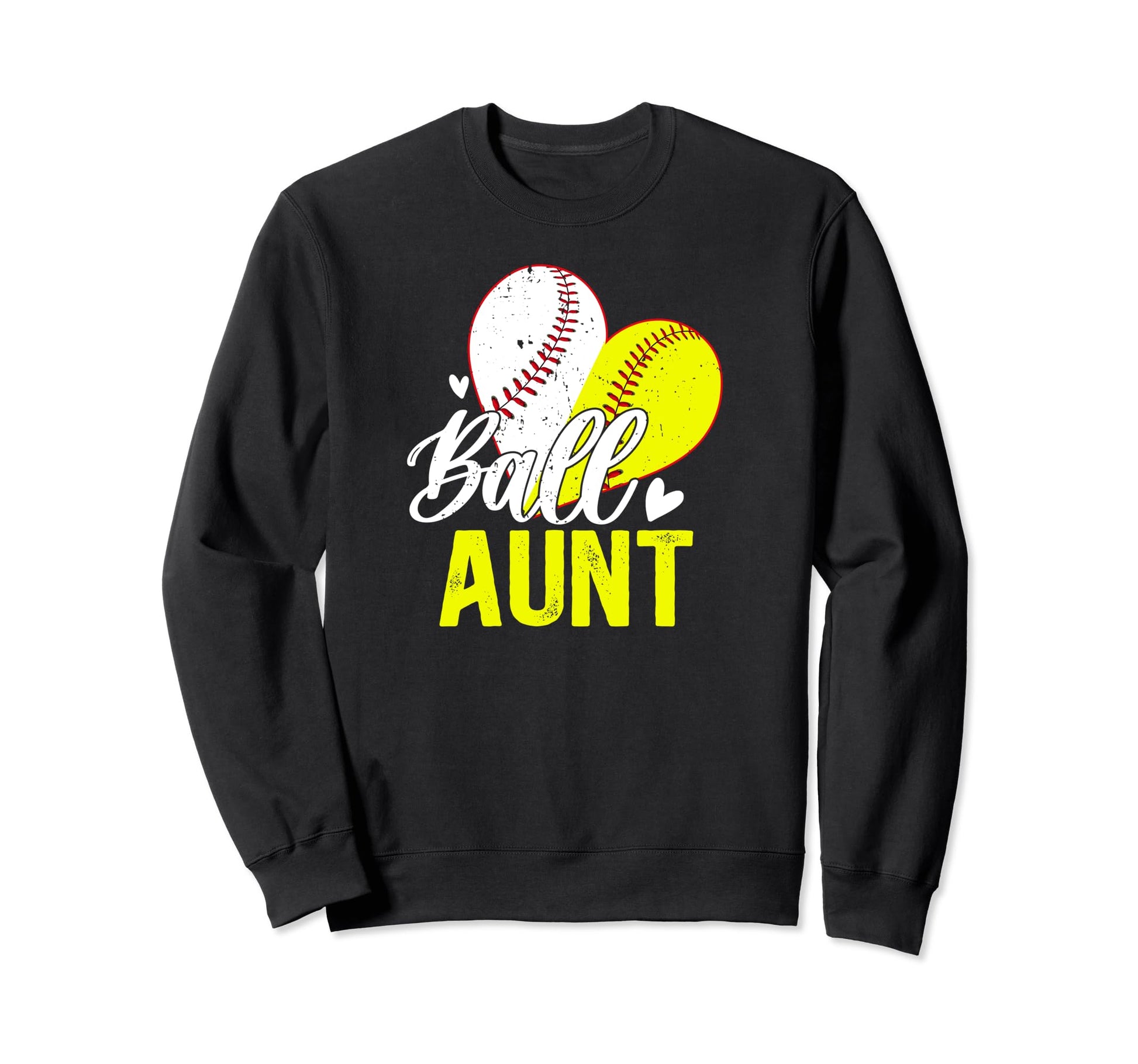 Ball Aunt Heart Softball Sweatshirt - Fun Novelty Design for Adults - T-Shirt, Sweatshirt, Hoodie