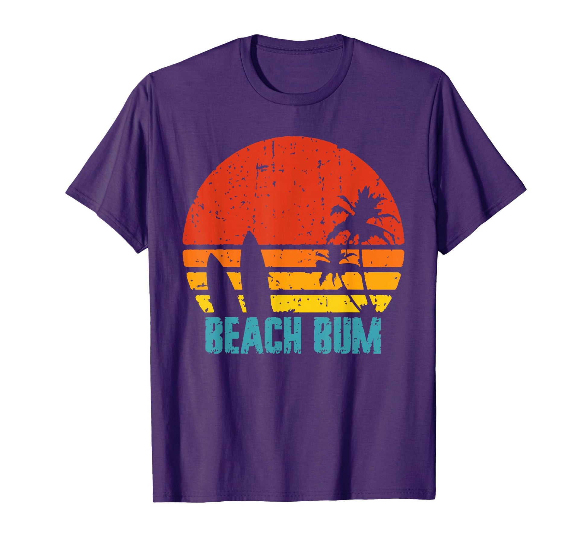 Distressed Sunset Surfboard Beach Bum T-Shirt - Streetwear Style Unisex - T-Shirt, Sweatshirt, Hoodie