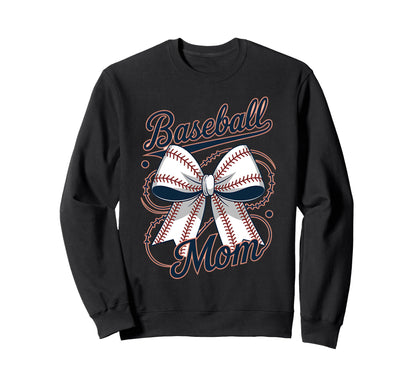 Baseball Mom Coquette Bow Sweatshirt - Streetwear Style Unisex - T-Shirt, Sweatshirt, Hoodie