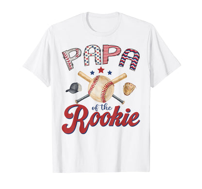 Papa Rookie 1St Birthday Baseball T-Shirt - Fun Novelty Design Men Women - T-Shirt, Sweatshirt, Hoodie