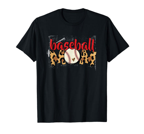 Baseball Mom Leopard Heart T-Shirt - Minimalist Print for Adults - T-Shirt, Sweatshirt, Hoodie