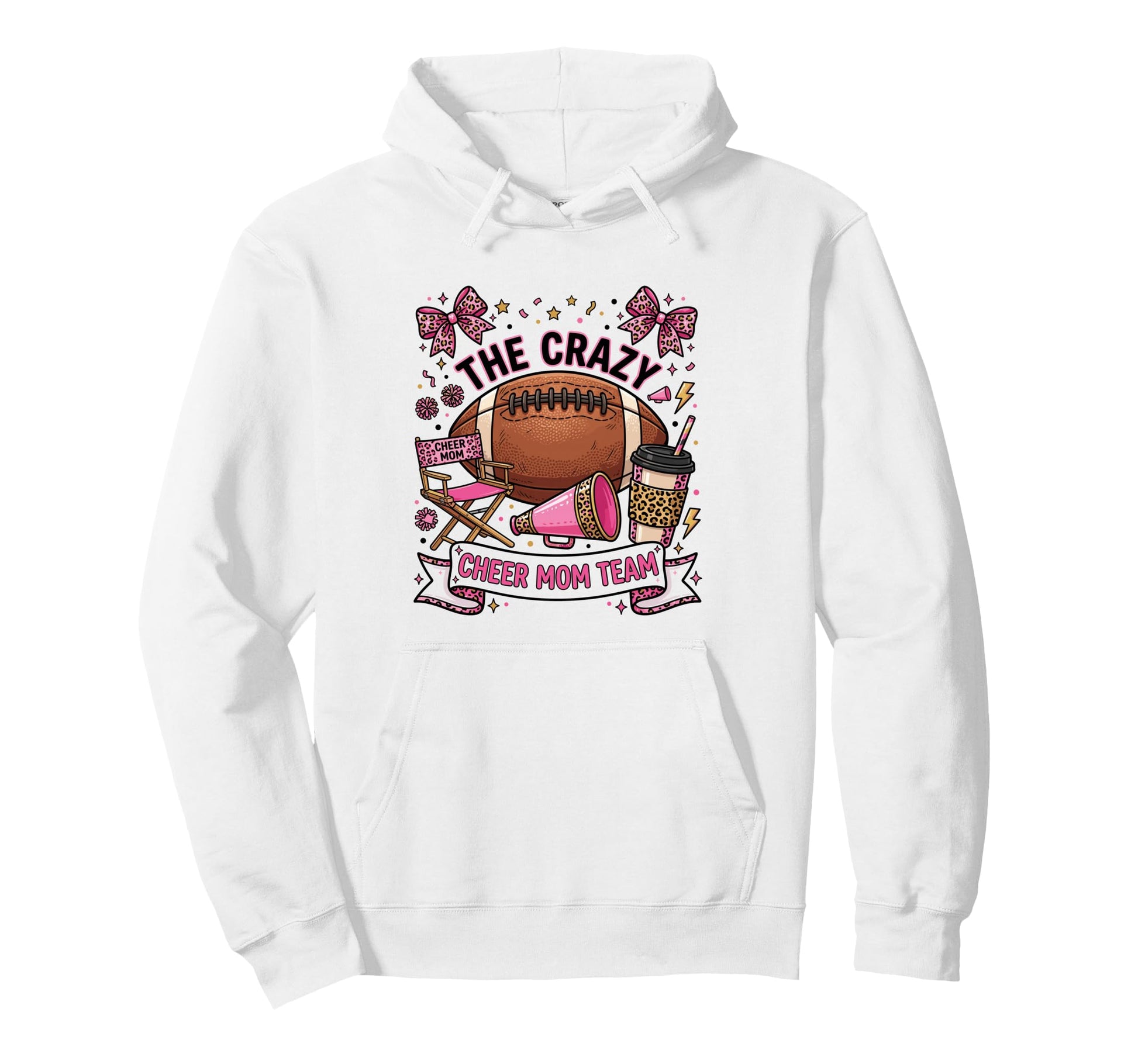 Crazy Cheer Mom Team Funny Football Hoodie - Unique Graphic for Adults - T-Shirt, Sweatshirt, Hoodie