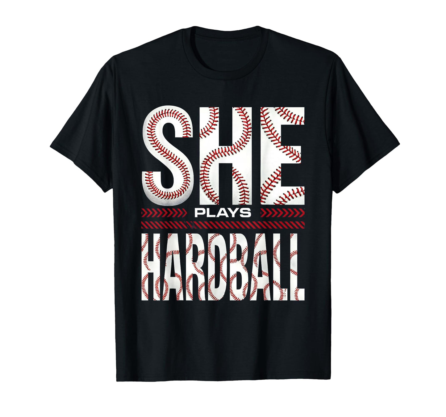 She Plays Hardball Womens Baseball T-Shirt - Trendy Graphic for Adults - T-Shirt, Sweatshirt, Hoodie