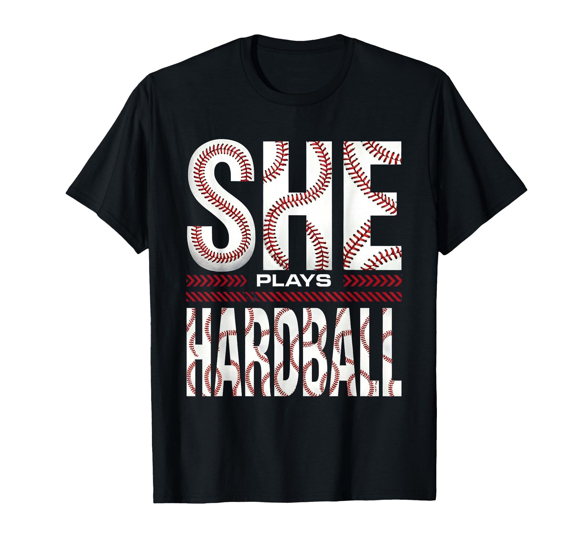 She Plays Hardball Womens Baseball T-Shirt - Trendy Graphic for Adults - T-Shirt, Sweatshirt, Hoodie