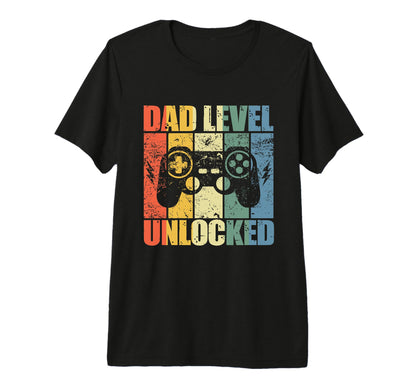 Dad Level Unlocked Gaming Controller T-Shirt - Streetwear Style Men Women - T-Shirt, Sweatshirt, Hoodie