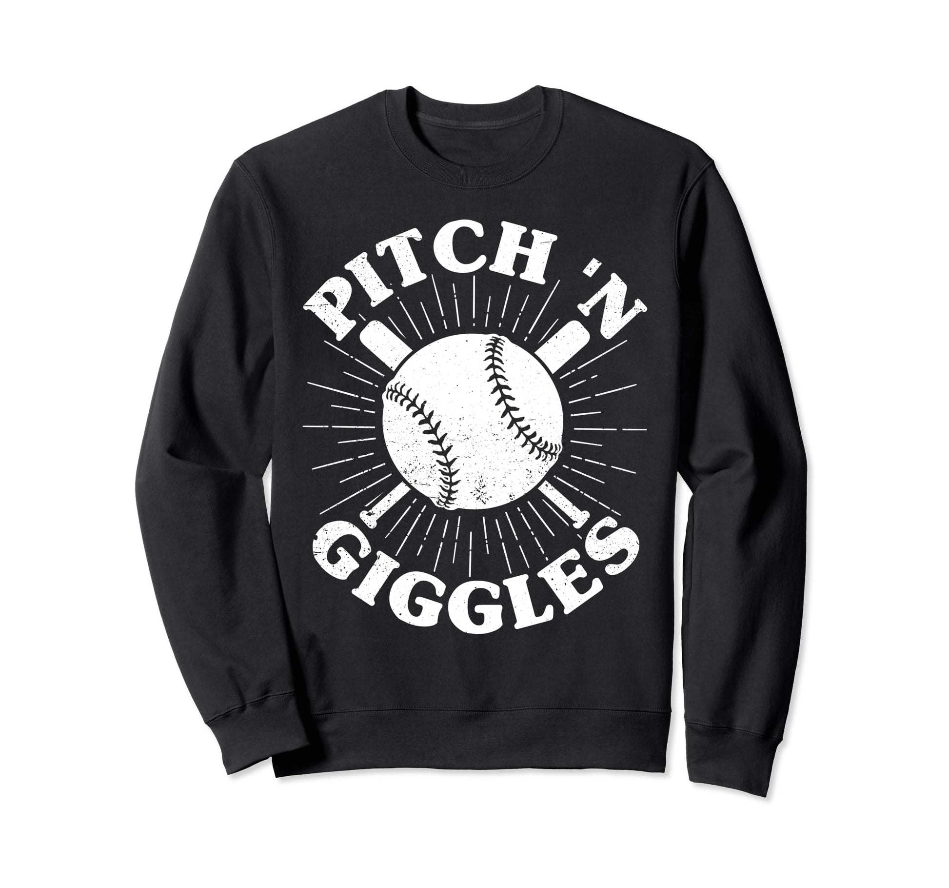 Pitch N Giggles Baseball Mom Sweatshirt - Unique Graphic for Adults - T-Shirt, Sweatshirt, Hoodie