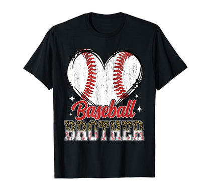 Baseball Brother Heart Baseball Player T-Shirt - Trendy Graphic Men Women - T-Shirt, Sweatshirt, Hoodie